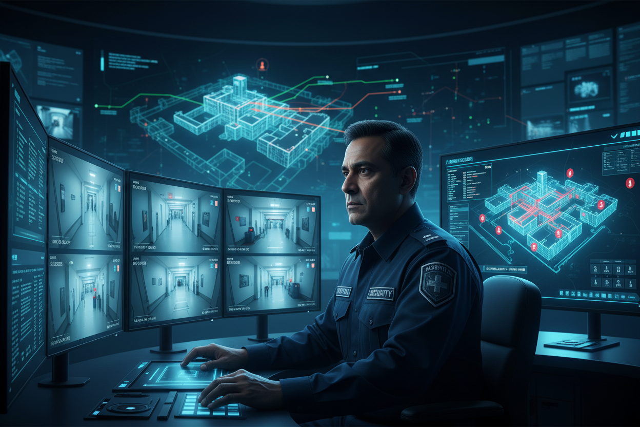 Cyber-Physical Threat Awareness for Hospital Guards